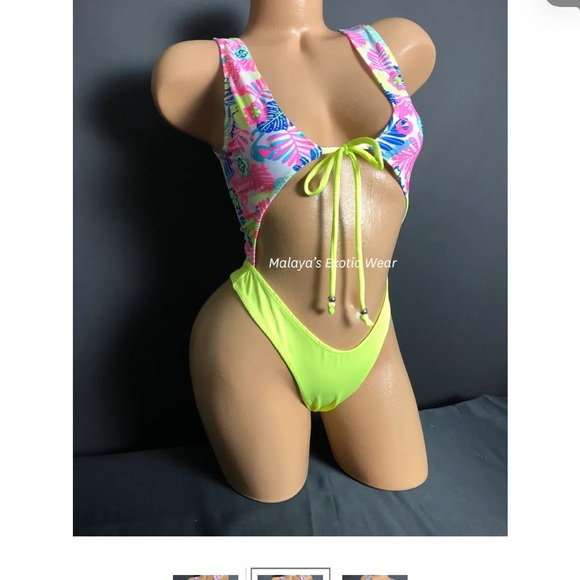 Malaya’s Exotic Wear Floral Tie Front Bodysuit - Picture 4 of 5